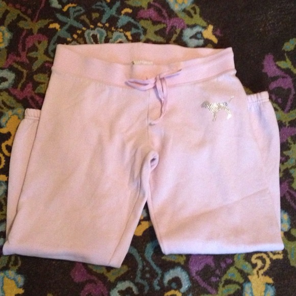 Victoria's Secret pink sweat pants crop style