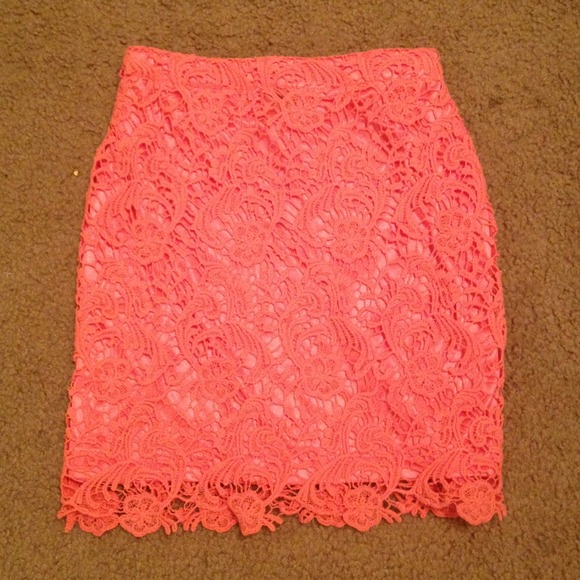 Orange lace skirt