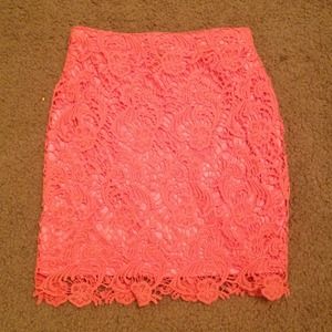 Orange lace skirt
