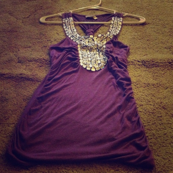 Purple sparkle gem tank