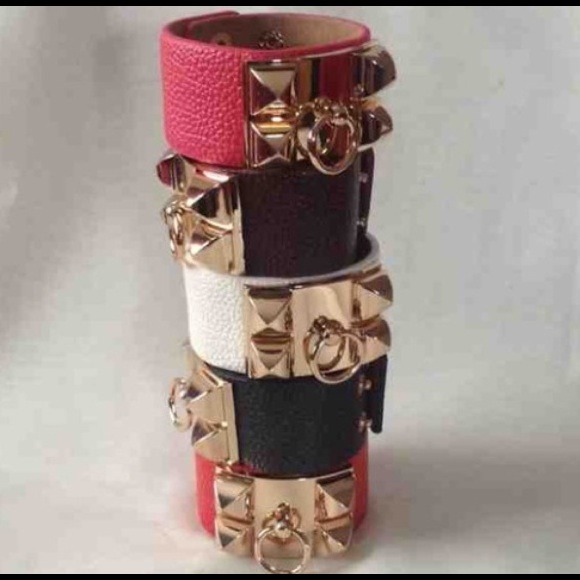 Pyramid stud bracelet.