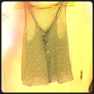 Sheer blue patterned American Eagle tank top