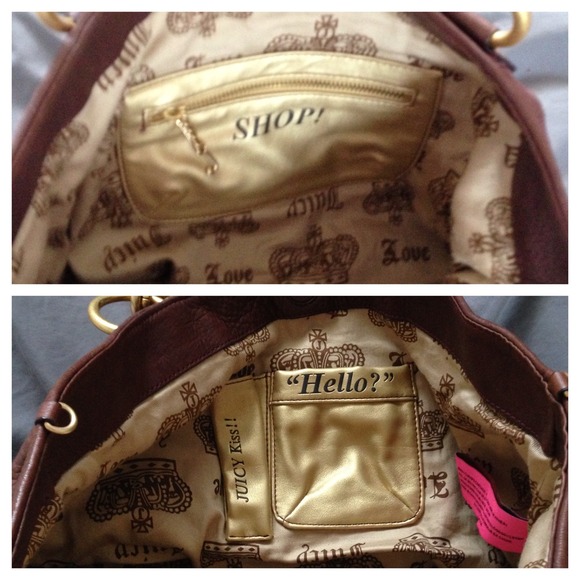 Authentic Juicy Couture Chocolate Leather Tote - Picture 2 of 4