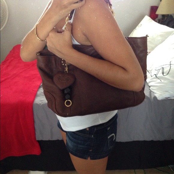 Authentic Juicy Couture Chocolate Leather Tote - Picture 4 of 4