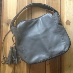 Gray, leather handbag by Peter Kent!