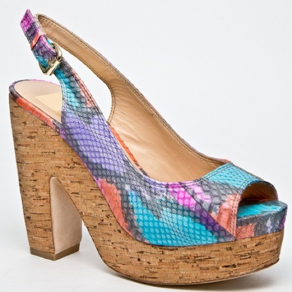 Dolce Vita Snake Skin Sling Back Platform Sandal - Picture 2 of 3