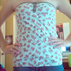 Strapless Floral Top