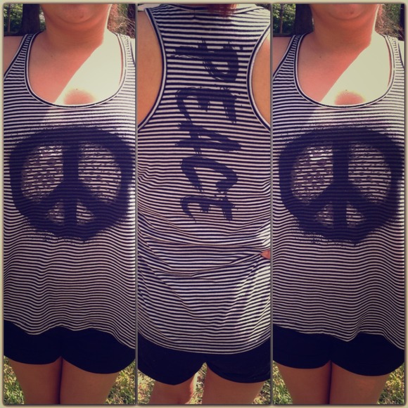 Striped racer back tank