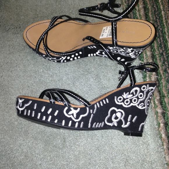 Black and white heels