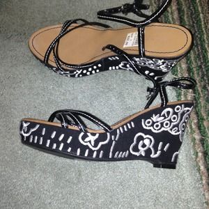 Black and white heels