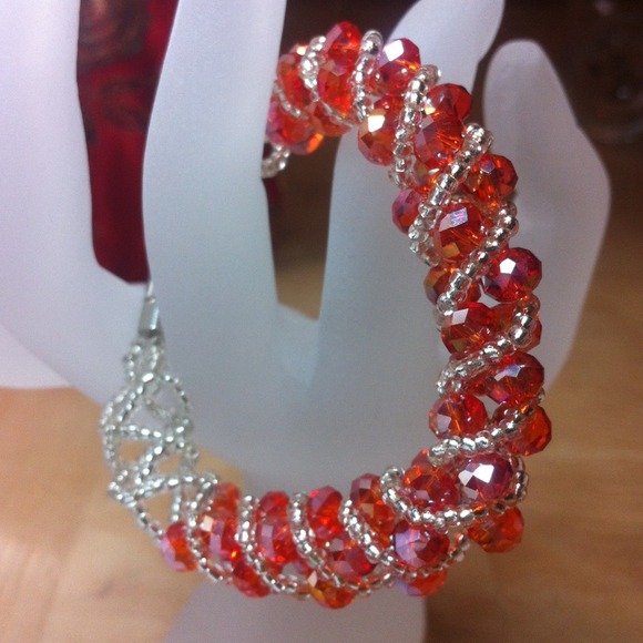 #66. 3 piece  Crystal Teardrop set - Picture 3 of 4