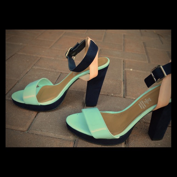 H & M color block heels.