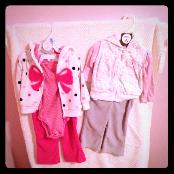 Two 3 Piece Carter's set baby girl