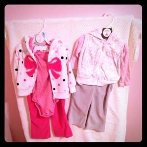 Two 3 Piece Carter's set baby girl