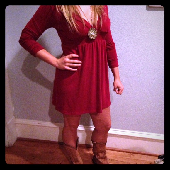 ❤❤sold in bundle❤❤🍒Red Sweater dress