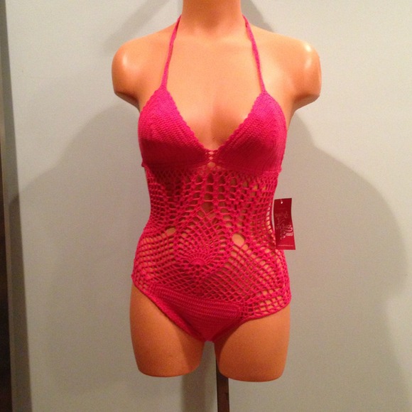 ** No longer available Hot Pink Crochet Monokini