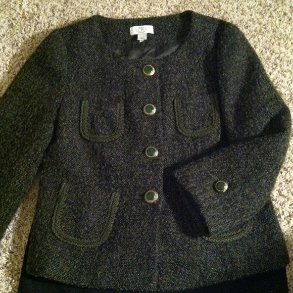 Ann Taylor Loft Green Wool Jacket