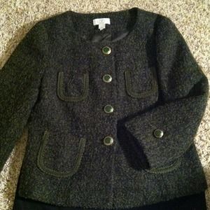 Ann Taylor Loft Green Wool Jacket