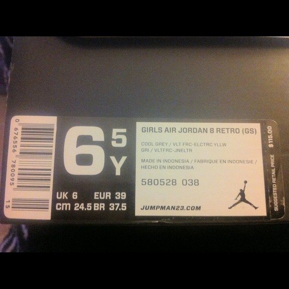 Jordan Retro 8 Laney size 6.5 - Picture 4 of 4