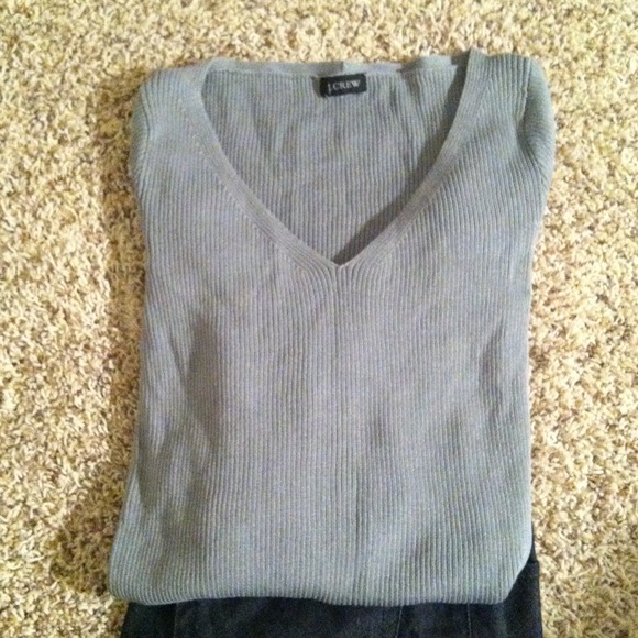 J Crew Grey Ribbed Sweater - Picture 3 of 4