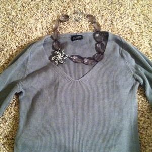J Crew Grey Ribbed Sweater