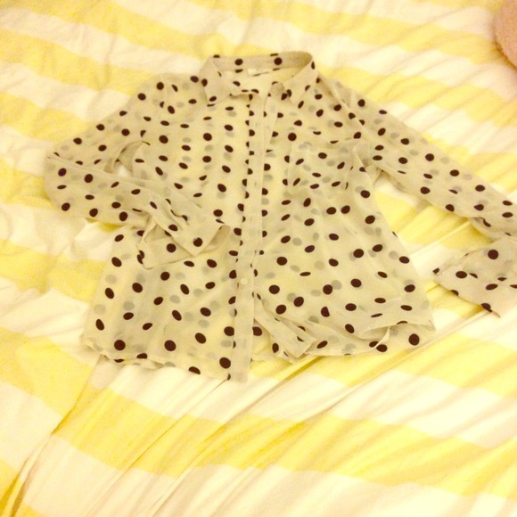Sheer polka dot blouse