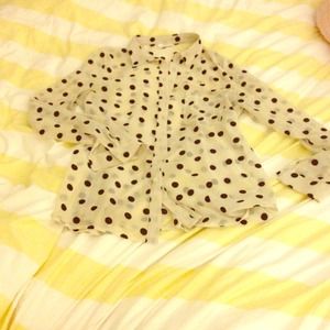 Sheer polka dot blouse