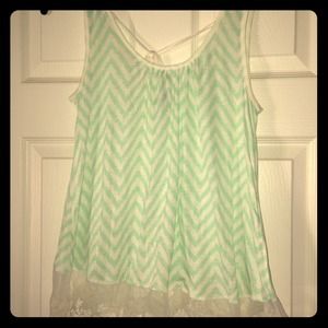 Chevron lace tank