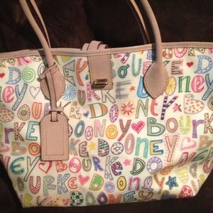 Dooney & bourke doodle print tote handbag