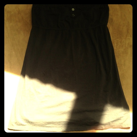 Black long tube top shirt