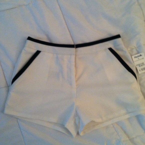 White short with black trim