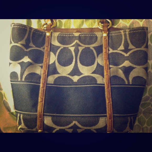 REDUCED!!!  Authentic Denim medium size coach tote