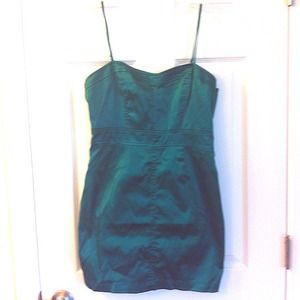 Emerald green spaghetti strap mini!