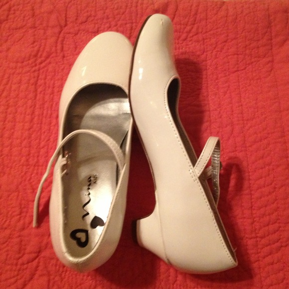 Nina white patent leather girls dress show