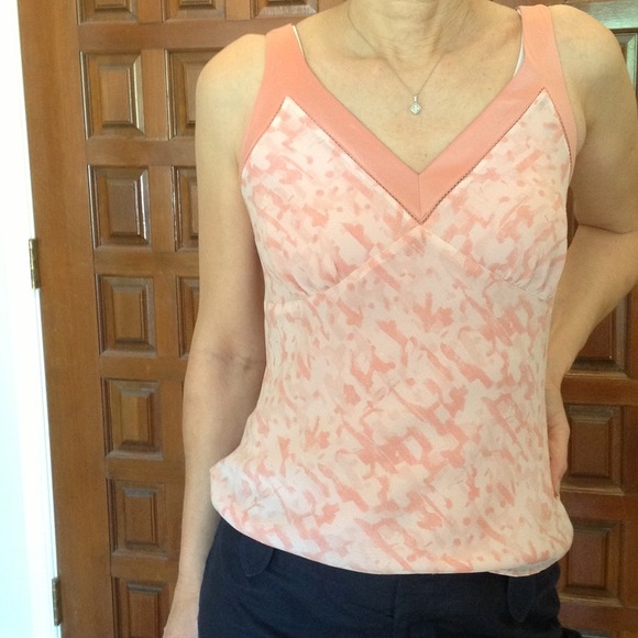 Peach floral shirt