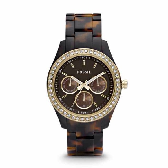 *SOLD* FOSSIL WATCH TORT WITH GOLDTONE