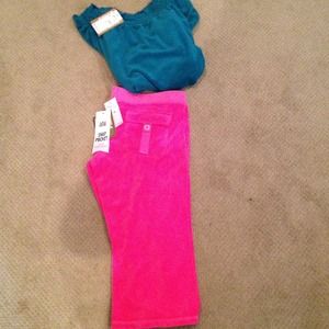 Snap pocket juicy terry capris
