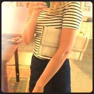 White leather clutch