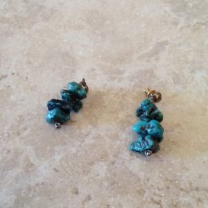 Chunk turquoise earrings