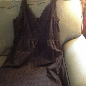 Brown eyelet sundress with empire waist