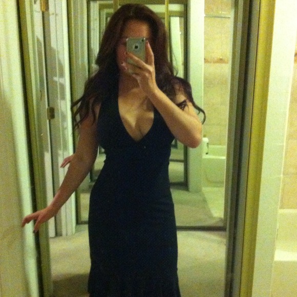Sexy halter black dress