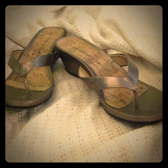 Pewter wedge shoes!