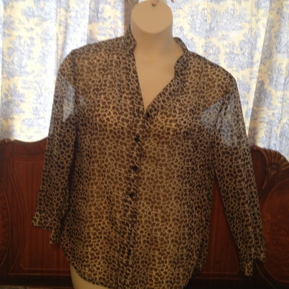 Sheer animal print top