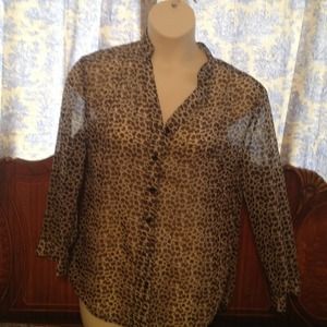 Sheer animal print top