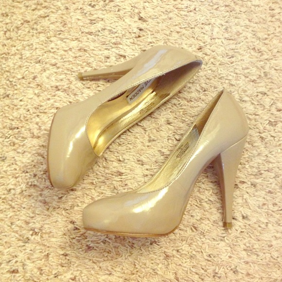 Nude color platform heels