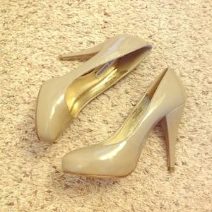 Nude color platform heels