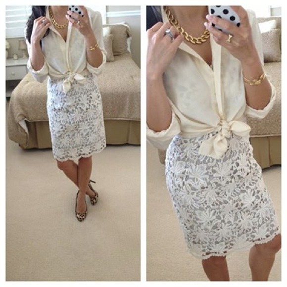 4x🎉ann taylor lace skirt - Picture 3 of 4