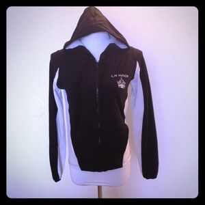 LA Kings black and white zipper hoodie