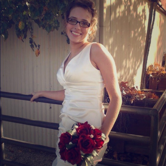 Ivory Satin Cache dress