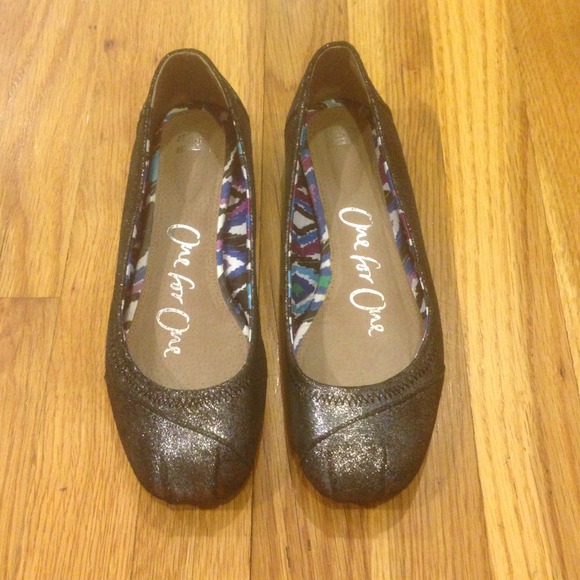 Toms metallic gunmetal black shoes